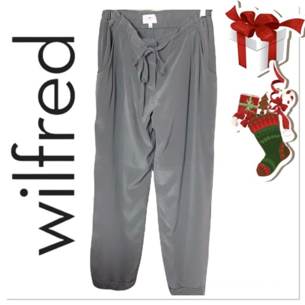 Aritzia Wilfred Grey Marais Silk Pants Size S